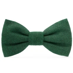 Best The Foggy Dog Evergreen Herringbone Flannel Dog Bow Tie