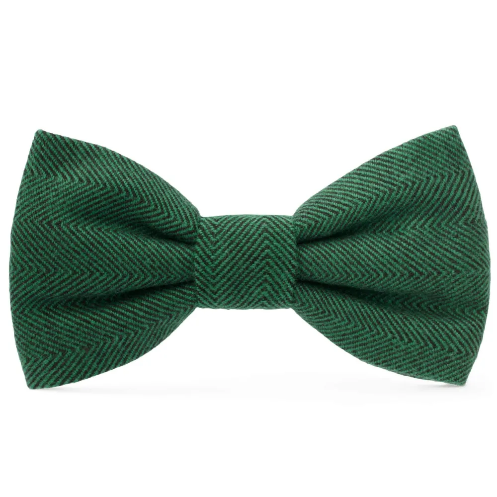 Best The Foggy Dog Evergreen Herringbone Flannel Dog Bow Tie