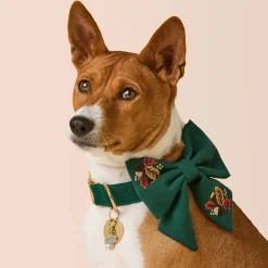Sale The Foggy Dog Fall Foliage Embroidered Lady Dog Bow