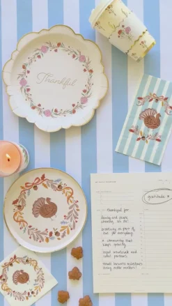 Online Bonjour Fete Fall Foliage Turkey Dessert Plates