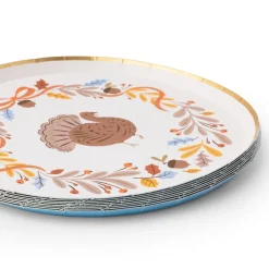 Online Bonjour Fete Fall Foliage Turkey Dessert Plates