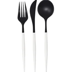 Hot Sophistiplate Fancy Black & White Cutlery