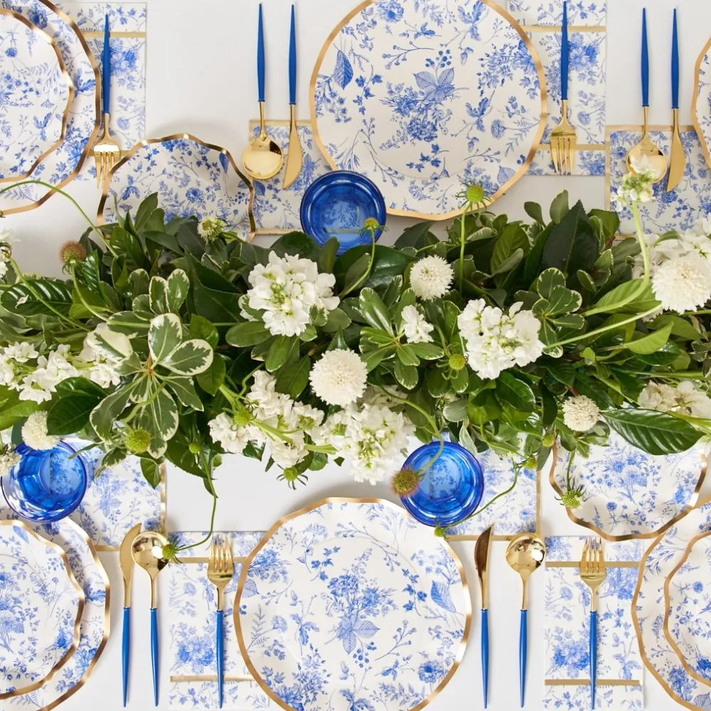 Sale Sophistiplate Fancy China Blue & Gold Cutlery