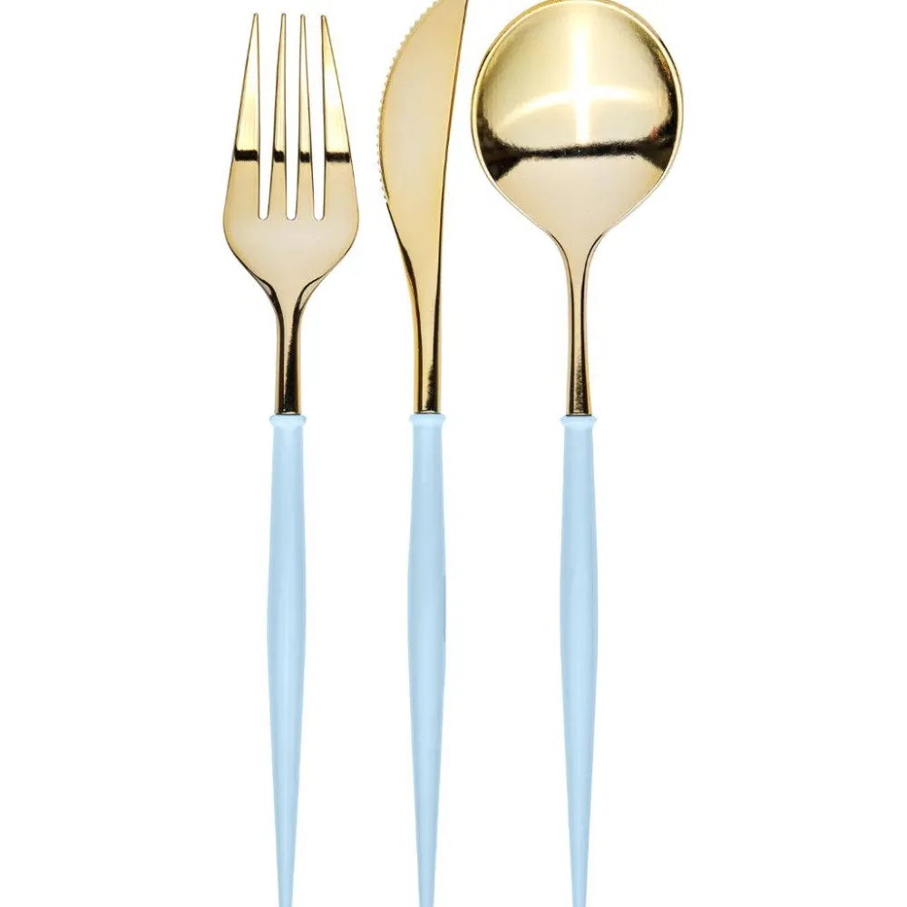 Best Sophistiplate Fancy Sky Blue and Gold Cutlery