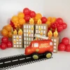Online Party Deco Fire Truck Happy Birthday Foil Balloon