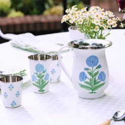 Best Trudie Floral Blue Short Enamelware Tumblers - Set of 4