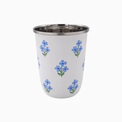 Best Trudie Floral Blue Short Enamelware Tumblers - Set of 4