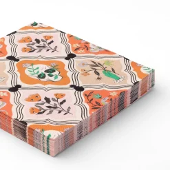 Sale Bonjour Fete Floral Halloween Skulls & Spiders Dinner Napkins