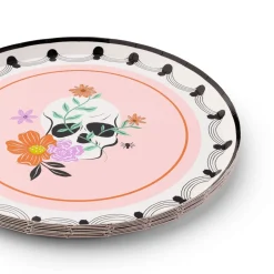 Online Bonjour Fete Floral Halloween Skulls & Spiders Dessert Plates