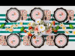 Online Bonjour Fete Floral Halloween Skulls & Spiders Dessert Plates