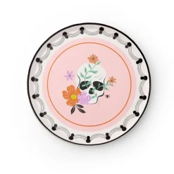 Online Bonjour Fete Floral Halloween Skulls & Spiders Dessert Plates