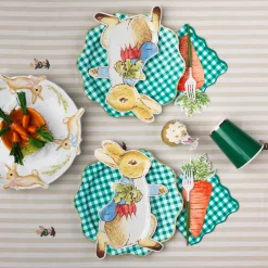 Sale Galley and Fen Flower and Stripes Ruffled Tablecloth