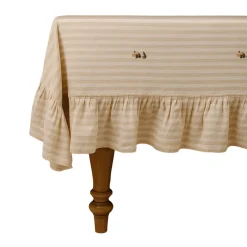 Sale Galley and Fen Flower and Stripes Ruffled Tablecloth