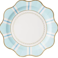 Discount Bonjour Fete Fresh Mint Regency Stripe Dinner Plates