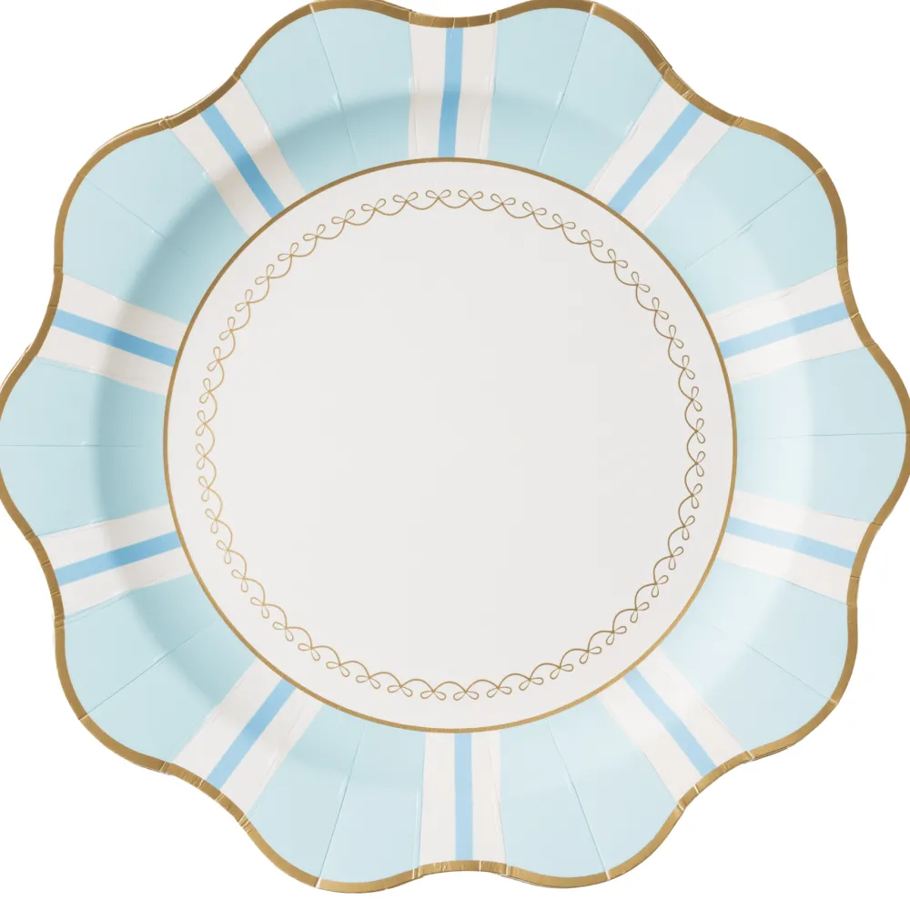 Discount Bonjour Fete Fresh Mint Regency Stripe Dinner Plates