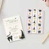 New Bonjour Fete Frills and Thrills Black Cat and Witch Hat Party Digital Party Invitation