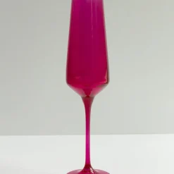 New Estelle Colored Glass Fuchsia Champagne Flute Set