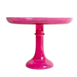 Clearance Estelle Colored Glass Fuchsia Glass Cake Stand