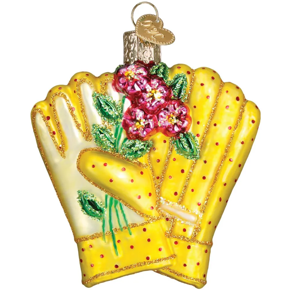 Hot Old World Christmas Gardening Gloves Ornament