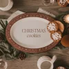 New Sweet Water Decor Gingerbread Oval Christmas Cookie Tray