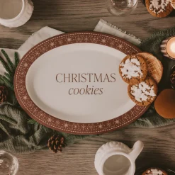 New Sweet Water Decor Gingerbread Oval Christmas Cookie Tray