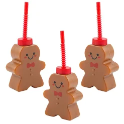 Sale Fun Express Gingerbread Tumbler Cup with Straw