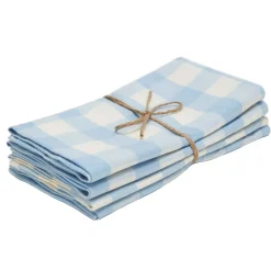 Heather Taylor Home Gingham Baby Blue Napkins