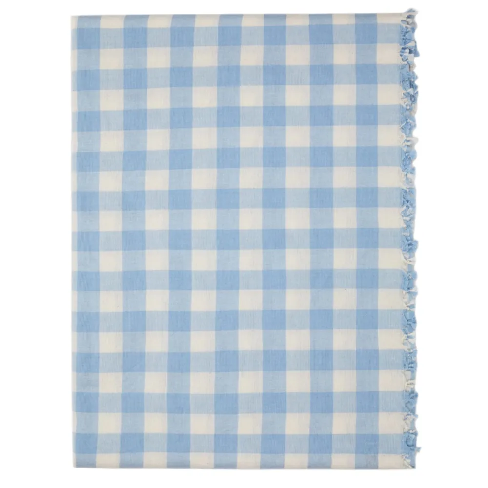 Heather Taylor Home Gingham Baby Blue Tablecloth