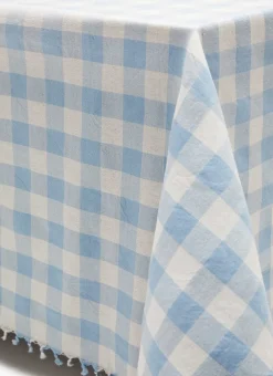 Heather Taylor Home Gingham Baby Blue Tablecloth