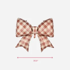 Discount Partybarco Gingham Brown Bow Foil Balloon
