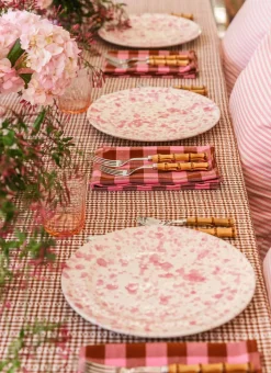 Online Heather Taylor Home Gingham Candy Nutmeg & Pink Napkins
