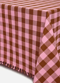 Hot Heather Taylor Home Gingham Candy Pink Tablecloth