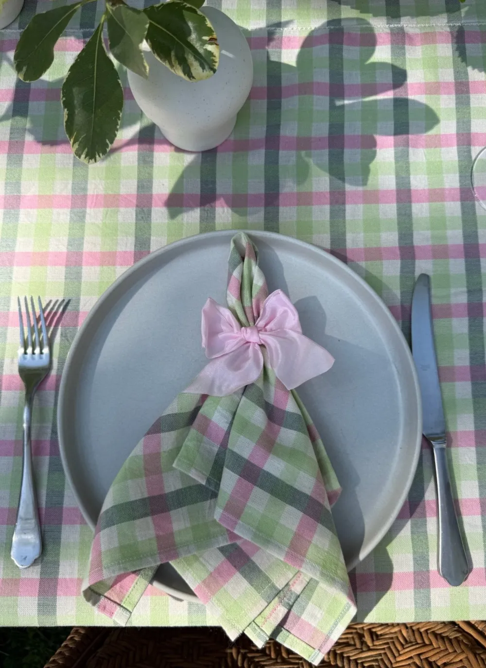 Sale Heather Taylor Home Gingham Clover Napkins