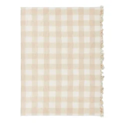 Sale Heather Taylor Home Gingham Cream Tablecloth