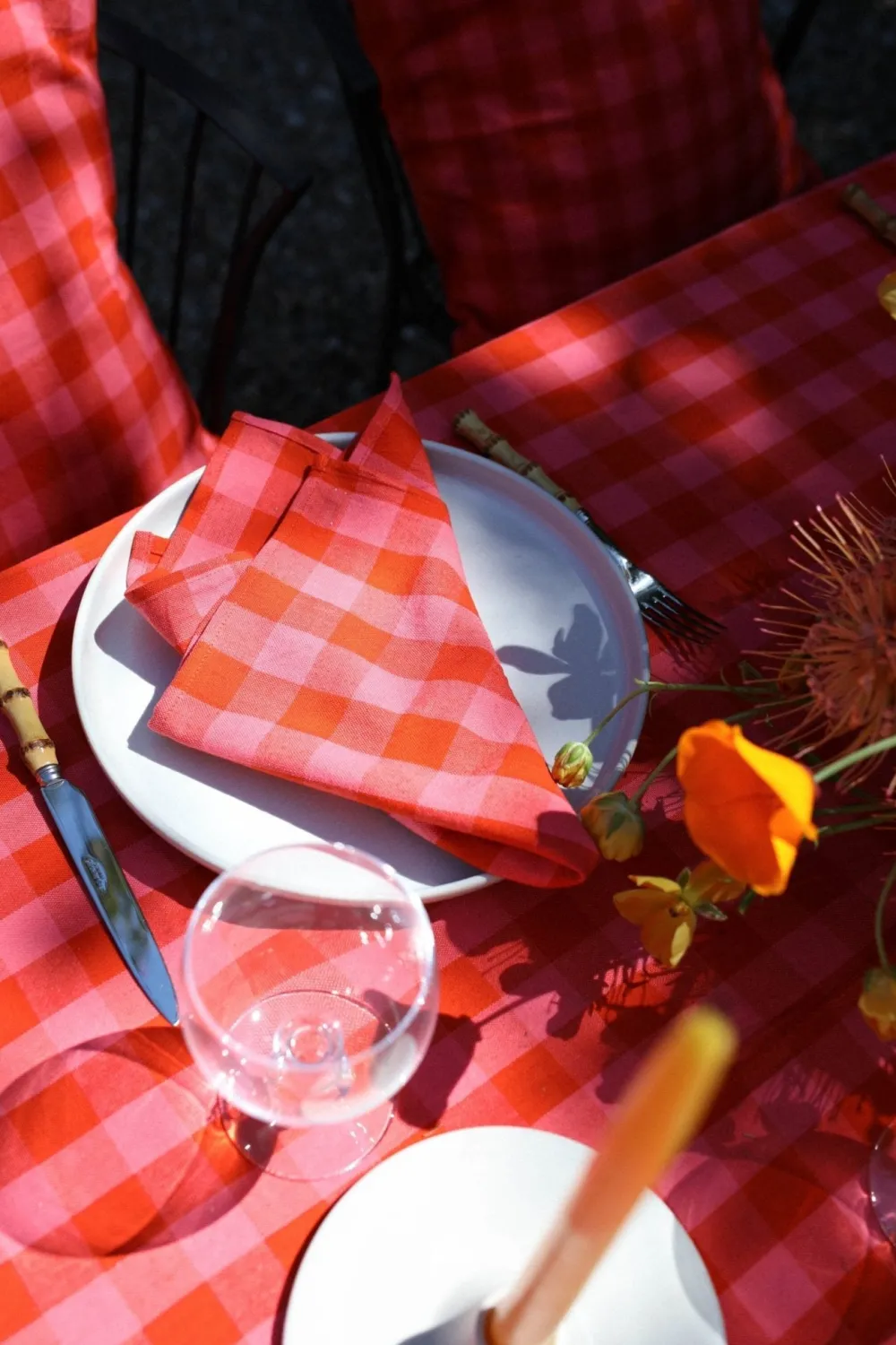 Online Heather Taylor Home Gingham Guava Tablecloth