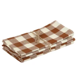 New Heather Taylor Home Gingham Nutmeg Napkins