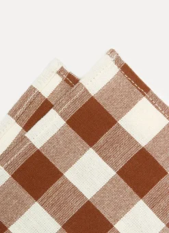 New Heather Taylor Home Gingham Nutmeg Napkins