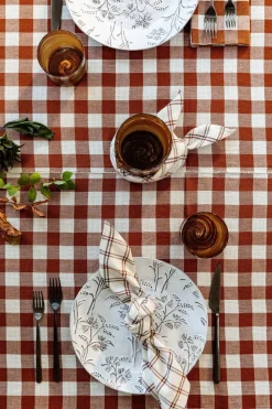 Sale Heather Taylor Home Gingham Nutmeg Tablecloth