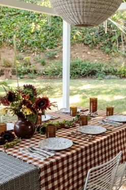 Sale Heather Taylor Home Gingham Nutmeg Tablecloth