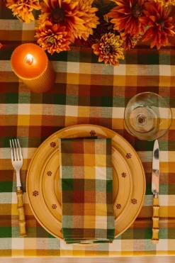 Heather Taylor Home Gingham Oak Napkins