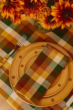Heather Taylor Home Gingham Oak Napkins