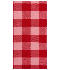 Heather Taylor Home Gingham Red & Pink Napkins
