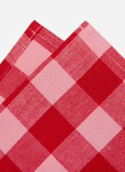 Heather Taylor Home Gingham Red & Pink Napkins