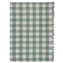 New Heather Taylor Home Gingham Sage Tablecloth
