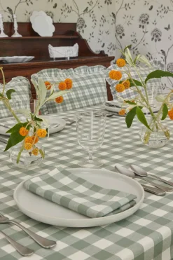 New Heather Taylor Home Gingham Sage Tablecloth