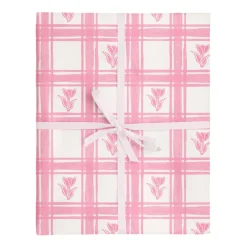 Sale Vivie and Ash Gingham Tulips Wrapping Paper