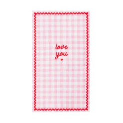 Hot Bonjour Fete Gingham Valentine's Day Guest Towels