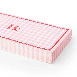 Hot Bonjour Fete Gingham Valentine's Day Guest Towels