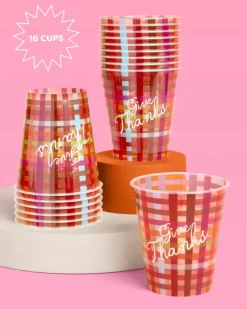 xo, Fetti Give Thanks Plaid Party Cups
