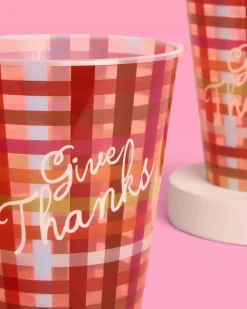 xo, Fetti Give Thanks Plaid Party Cups